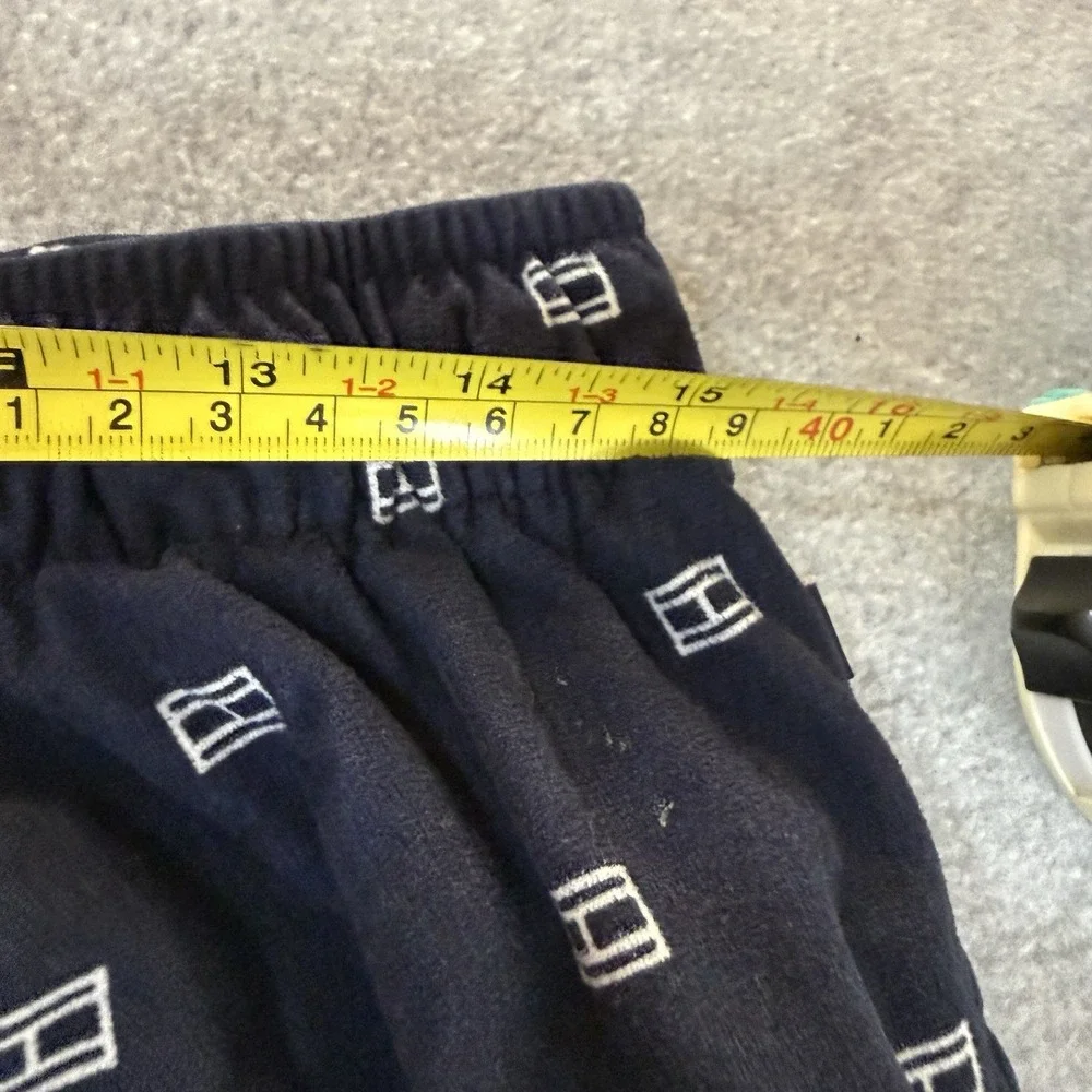 Tommy Hilfiger Sleepwear Lounge Pajama Pants Men's L Navy Logo Print Drawstring